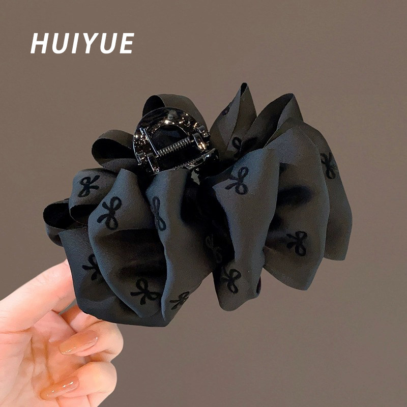 2024新款高级感鲨鱼夹子黑色蝴蝶结抓夹女泡泡发夹后脑勺发卡头饰,饰品/流行首饰/时尚饰品新,发饰,淘宝优惠券,粉丝福利购,淘宝优惠卷