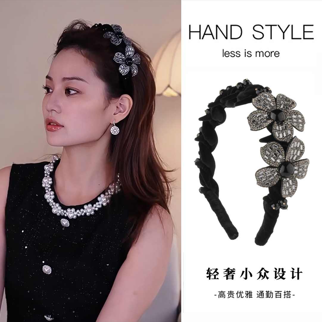 花坞里丝绒立体花头饰高级感发箍