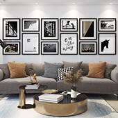 客厅实木相框挂墙定制做成照片婚纱照墙面装 饰免打孔组合装 裱画框