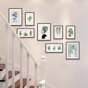 楼梯照片墙相框墙挂墙创意组合楼道走廊背景墙墙面装饰墙壁相片框