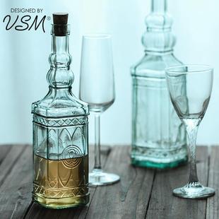 西班牙进口酒瓶家用密封高档一斤装酒壶威士忌玻璃酒器空瓶白酒瓶