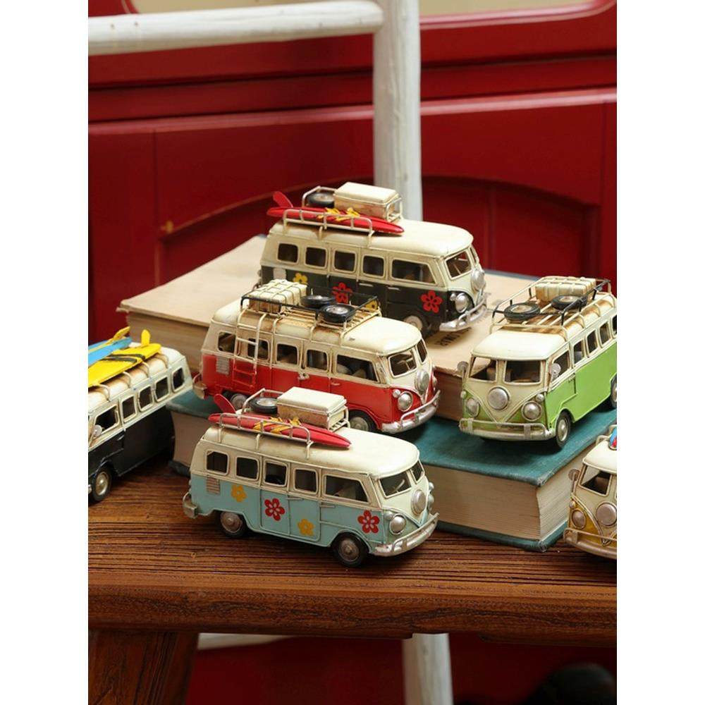 铁彩色巴士经典汽车时尚覆古儿童房餐厅桌面模型店装饰装饰品,家居饰品,装饰摆件,淘宝优惠券,粉丝福利购,淘宝优惠卷