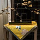 中式 花鸟桌布中国年国潮八仙桌子供桌桌布奢华布艺桌布化妆台罩布