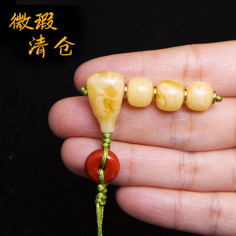 瑕疵清仓南红蜜蜡三通佛头百香籽手串配珠套装星月菩提配饰全套图片