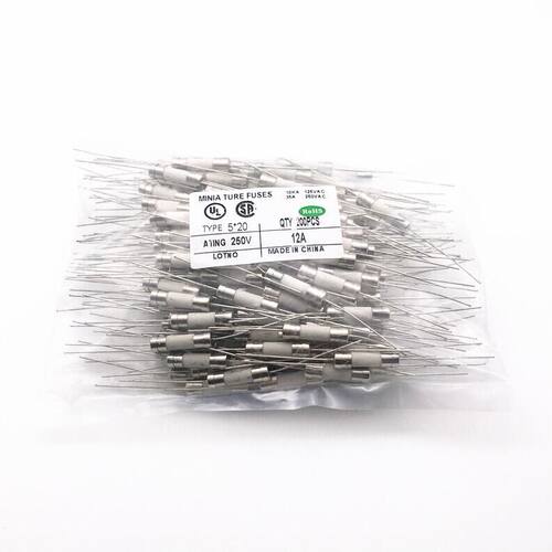 5*20mm带引线陶瓷保险丝管 慢断 T1A/2A/3.15A/6.3A/10-30A 250V