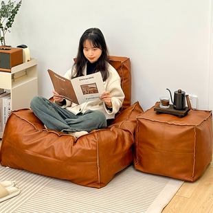 蒲团可坐坐墩收纳凳懒人沙发皮墩子收纳旧衣服填充凳榻榻米二合一