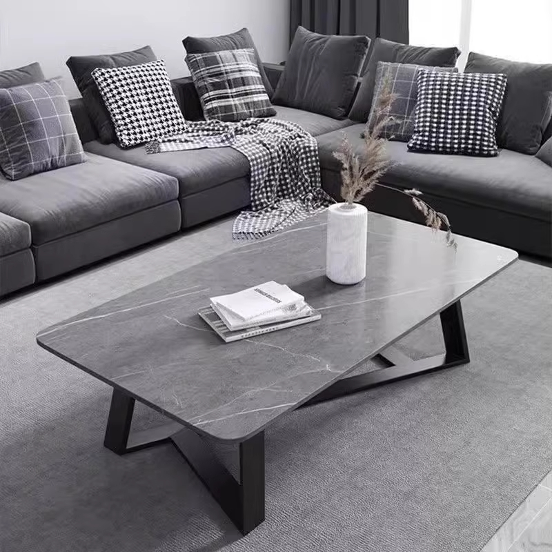 茶几客厅简约现代办公室沙发茶几桌家用轻奢简易小户型岩板色茶几