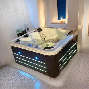 户外按摩冲浪浴缸6人泡澡池SPA亚克力泳池Bathtub别墅花园独立