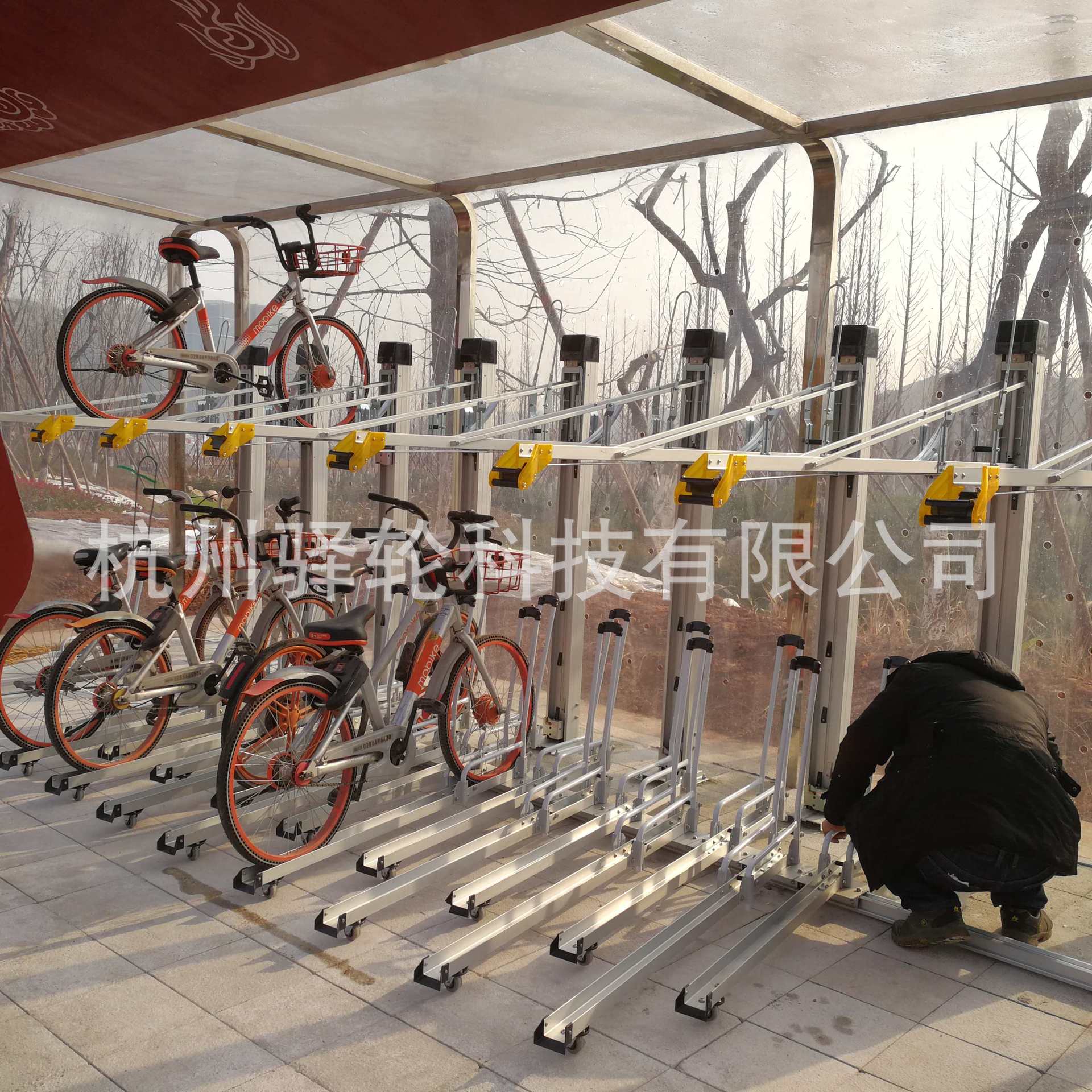 智能交通设备双层立体自行车停放架 Double bicycle rack 双层