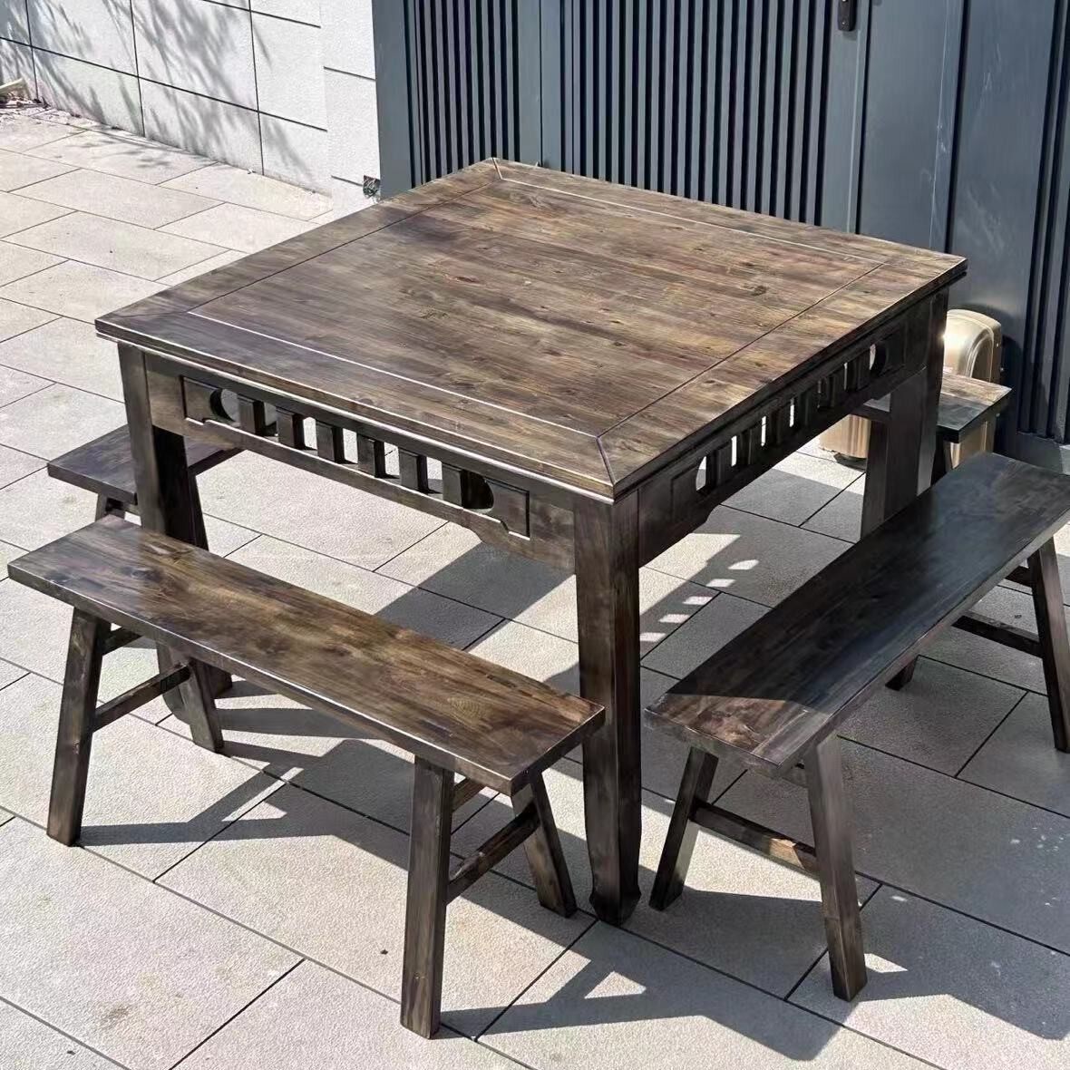 全实木八仙桌家用餐桌饭店正方形老式桌子餐馆中式小方桌吃饭桌子