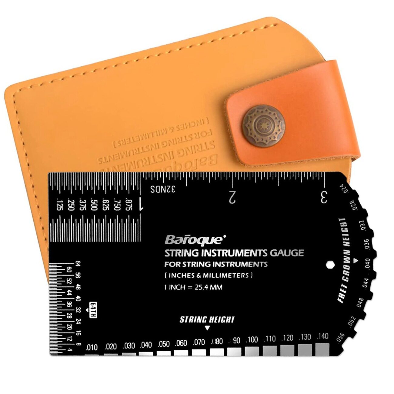 Baroque 多功能吉他弦高度测量尺不锈钢钢尺弦高尺吉他调音工具