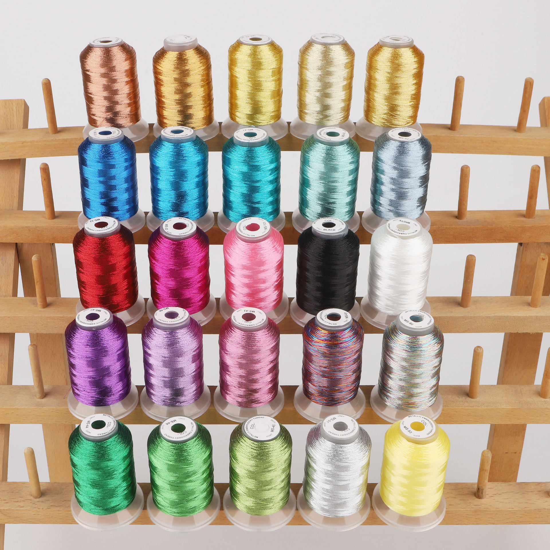 25色金属质感绣花线金银线500米每支MetallicEmbroideryThread