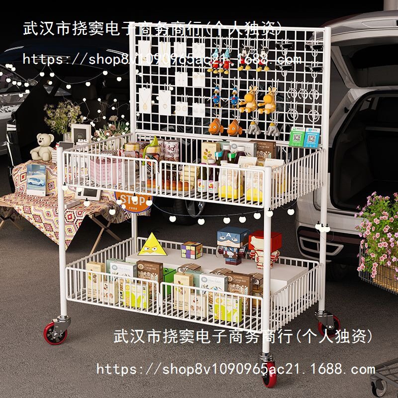 加粗方管摆摊小推车可折叠冰粉甜品花车货架寿司夜市移动出摊金属