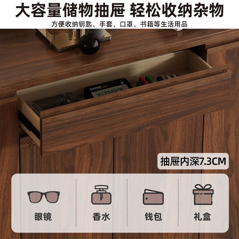 中式实木鞋柜家用门口入户客厅玄关一体新款大容量靠墙储物柜收纳