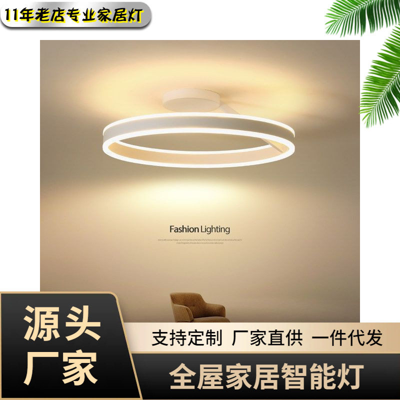 新款北欧网红餐厅灯简约现代led吸顶灯北欧房间灯具主卧室灯无