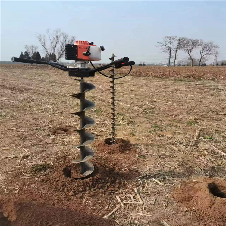 轻便手扶山地光伏桩钻孔机地质勘探取土机建筑工地掏土水泥杆打洞