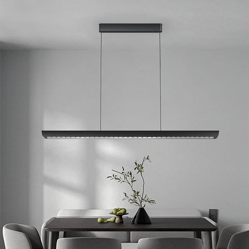 现代意式一字极简餐厅吊灯酒店吧台创新个性办公室咖啡厅长条吊灯