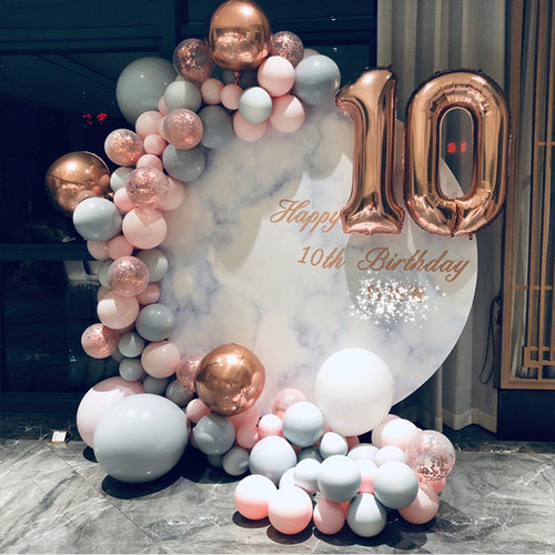 新品Macarone balloon qchain birthday balloon decoration pack