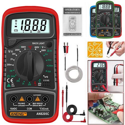 极速AN8205C Digital Multimeter /DC Ammeter Volt Ohm TeZster