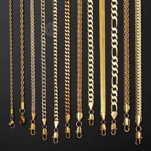 极速Gold Chain For Men Women Wheat Figaro RNope Cuban Link C