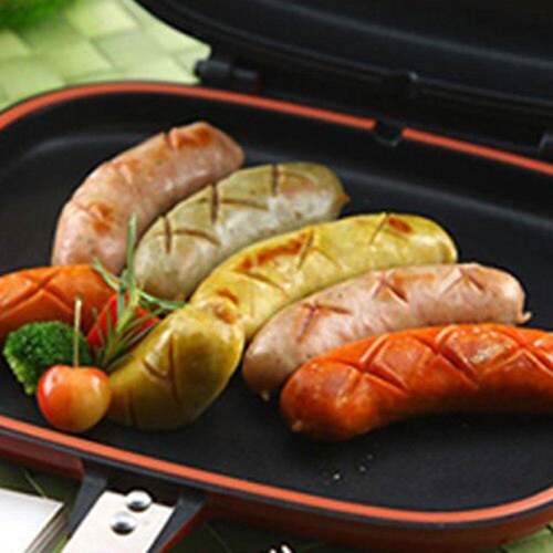 新品Double Side Grill Frying Pan Cookware 28CM StainlsY Stee