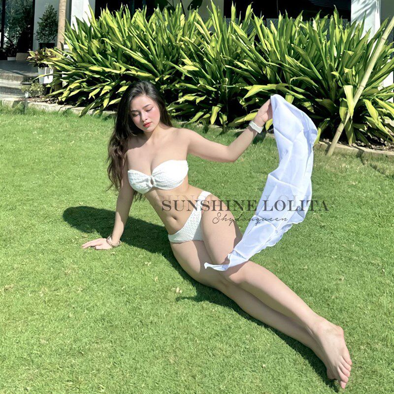 新品法式裹胸分体泳衣气质性感白色比基尼海边度假温泉Z拍照泳装