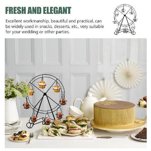 新品Stand Cakhe Cupcake Wheel Holder Rack Dessert Display Fe