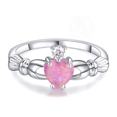 极速-Jewelery white gold orange purple pink opal peach heart