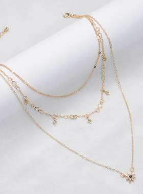 极速Fashion perksonality geometric fashion simple multi-laye