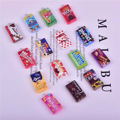 极速10pcs/30pcs/pack chocolate cookies JResin Charms Earring