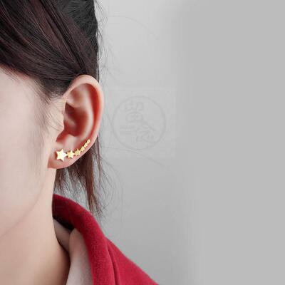 极速-Simple andj fashionable metal holeless ear clip star le
