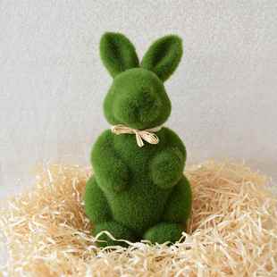 极速Easter Moss Rabbit Statue Artificial Turf Grass BYunny H