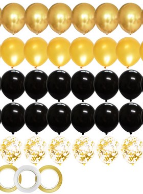 极速40pcs 12inch Gold Black Lyatex Confetti Balloons Adult M