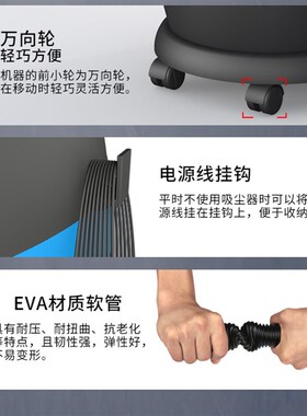 极速DL1032T吸尘器大t吸力功率强力家庭超静音车载有线桶式家用拖