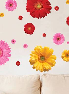 极速仿真向日葵温馨卧室创意立体贴C纸3d黄色花朵客厅可移除自粘