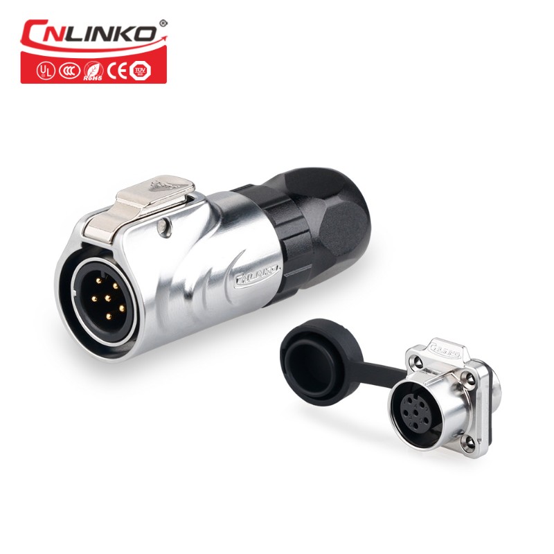 极速凌科LPe-12防水2 3 4 5 6 7 8芯全金属微小型方形座航空插头