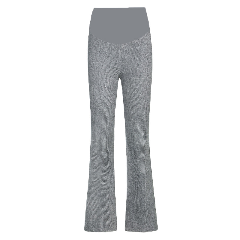 极速孕妇裤春秋季款外穿小t个子微喇裤宽松裤子灰色托腹休闲打底