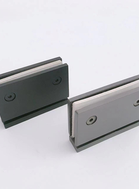 极速玻璃门天地夹360度旋t转轴304不锈钢黑色钛金玫瑰金浴室门夹