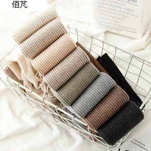 袜显瘦九分内搭裤 咖色踩脚裤 女春秋薄款 极速日系竖条纹棉l内搭裤