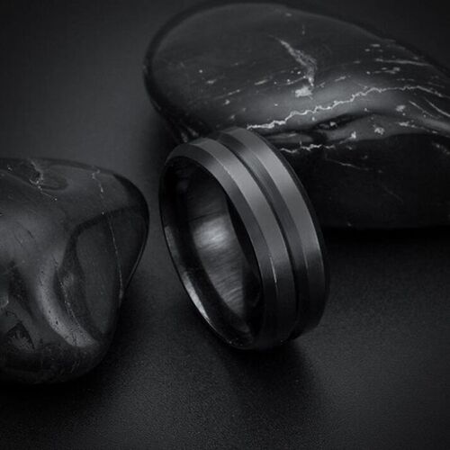 极速Purple Black Simple Design Ring Mens Finger AccXessorie
