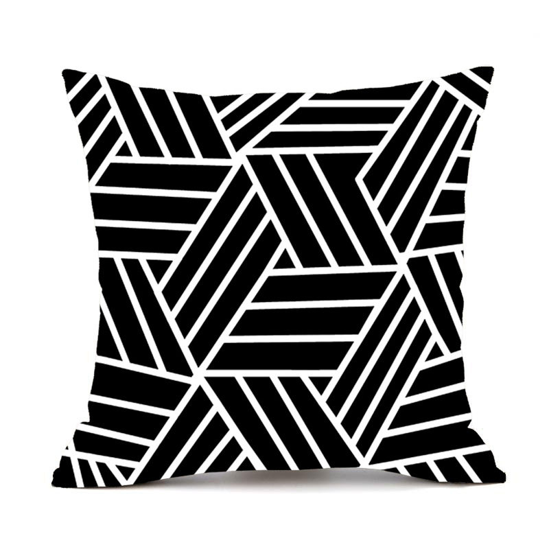 极速Nordic simple black and white sFhading geometric stripe