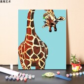 新品 数字油画diyn手工填充消磨时间学生简单填色海洋鹿手绘涂色油