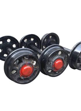 极速供应平板e车实心翻斗式矿车轮对铸钢轨道轮加工各种承载力矿