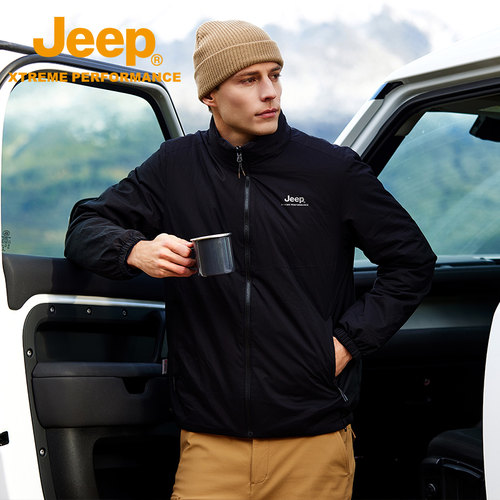 Jeep吉普新雪丽3M透气防风防水石墨烯棉服秋冬防寒保暖双面穿外套
