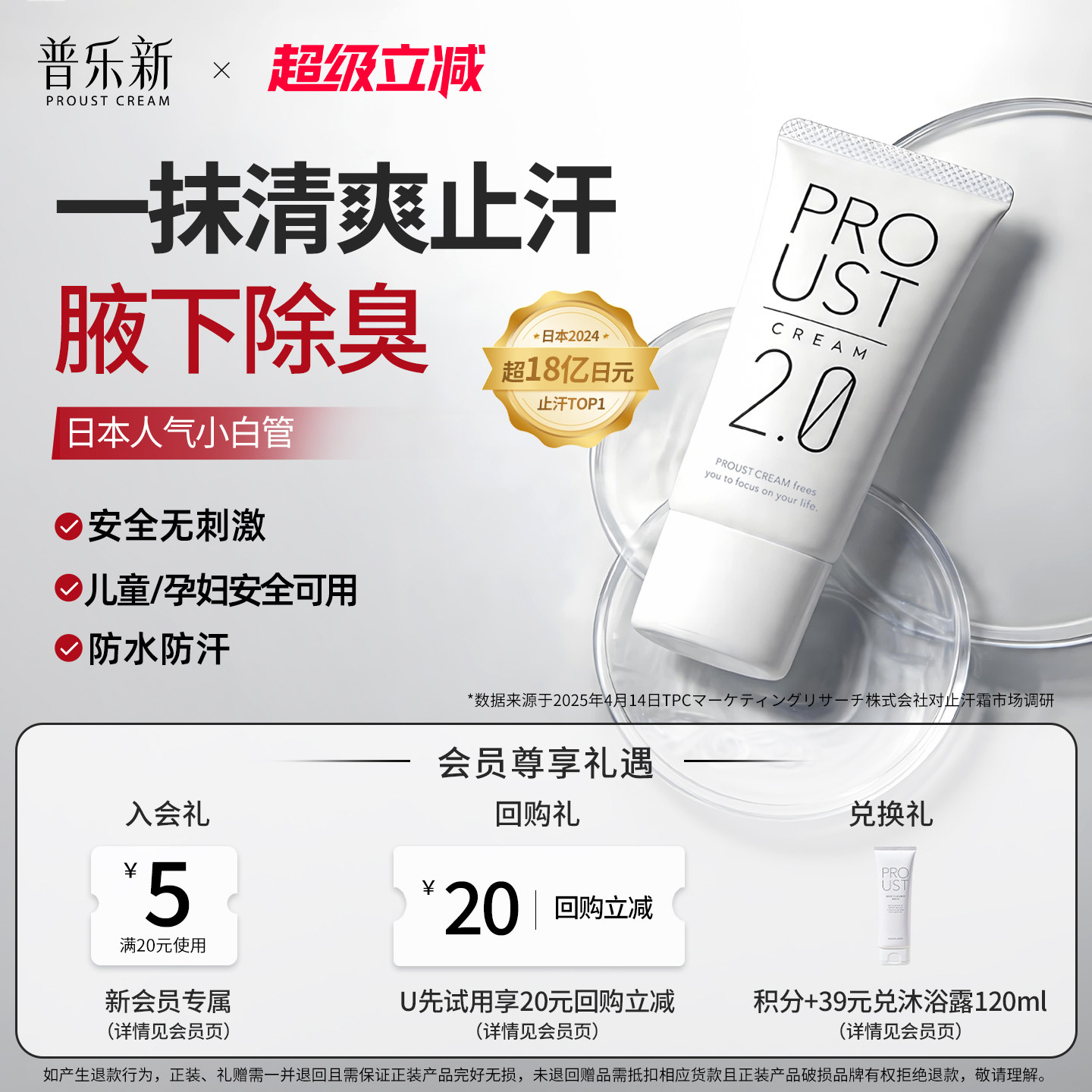 【新品升级】PROUST日本普乐新男女腋下净味祛狐味臭2.0止汗霜30g - 实物图