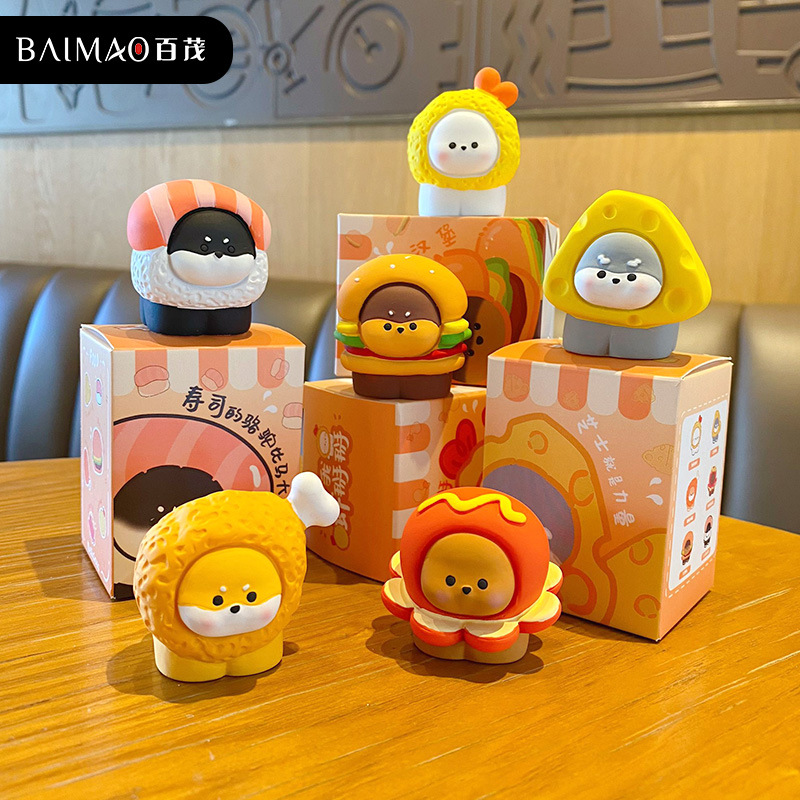 百茂原创美食狗树脂摆件汉堡家具