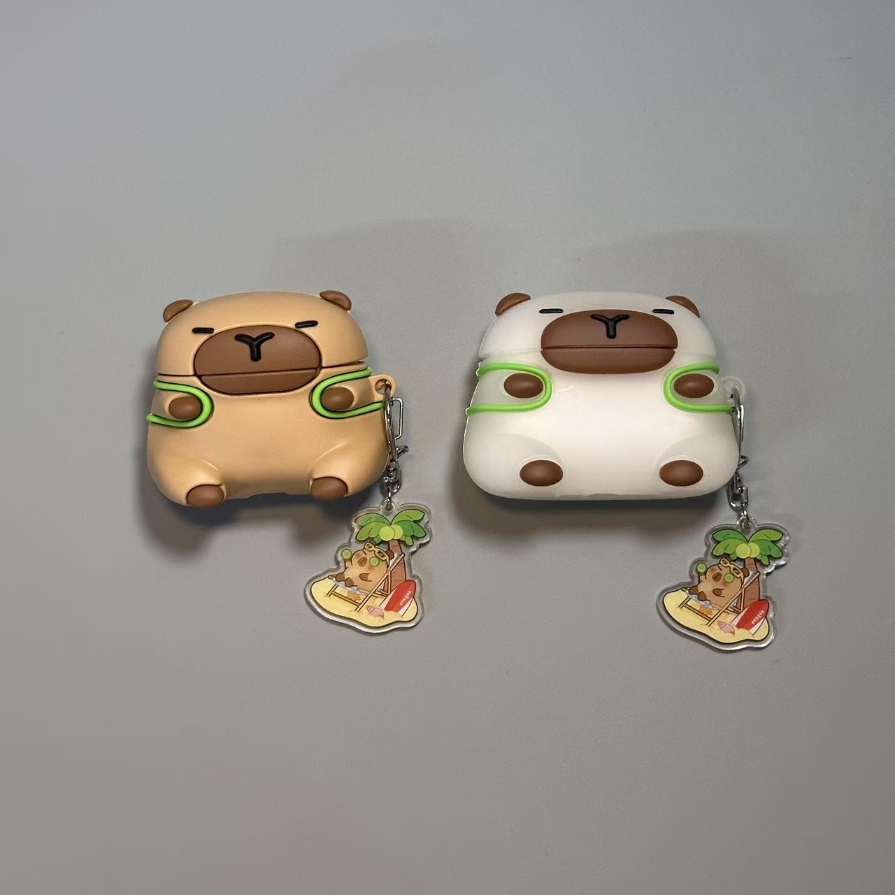 卡通可爱趣味卡皮巴拉适用苹果AirPods4代蓝牙耳机套AirPodspro3代个性AirPods1/2硅胶AirPodspro2防摔耳机盒