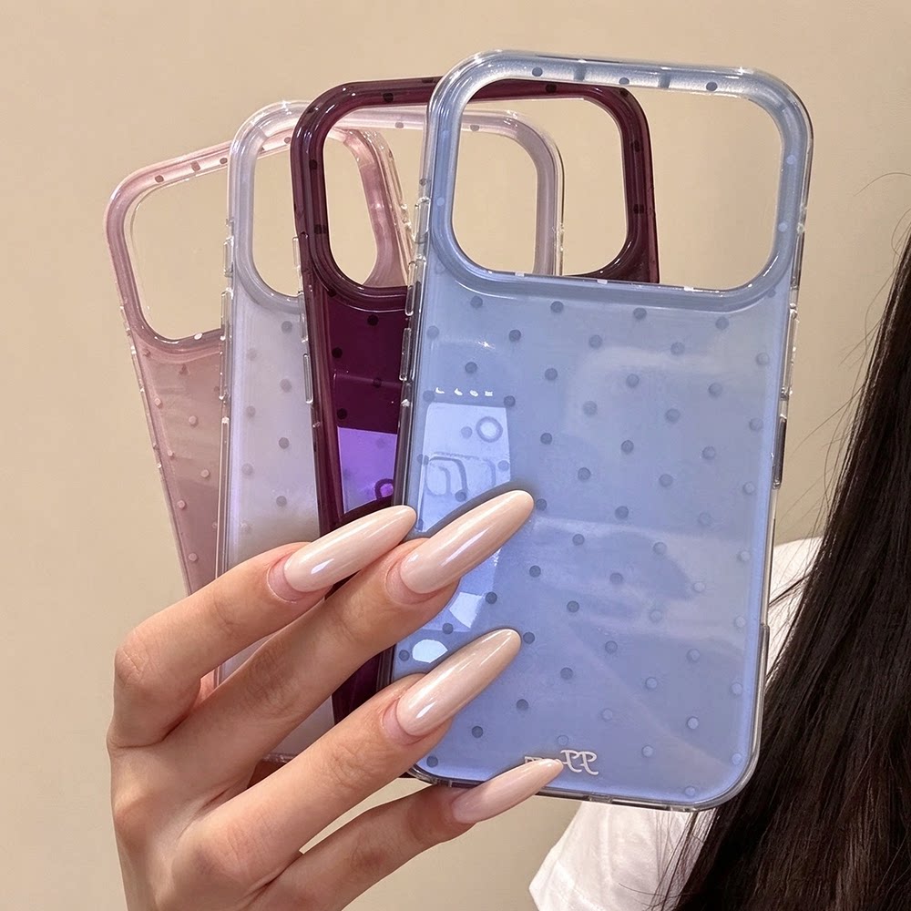 温柔法式简约小波点英文适用iPhone18promax手机壳16新款苹果17pro创意13 14全包防摔16pro超好看17保护套