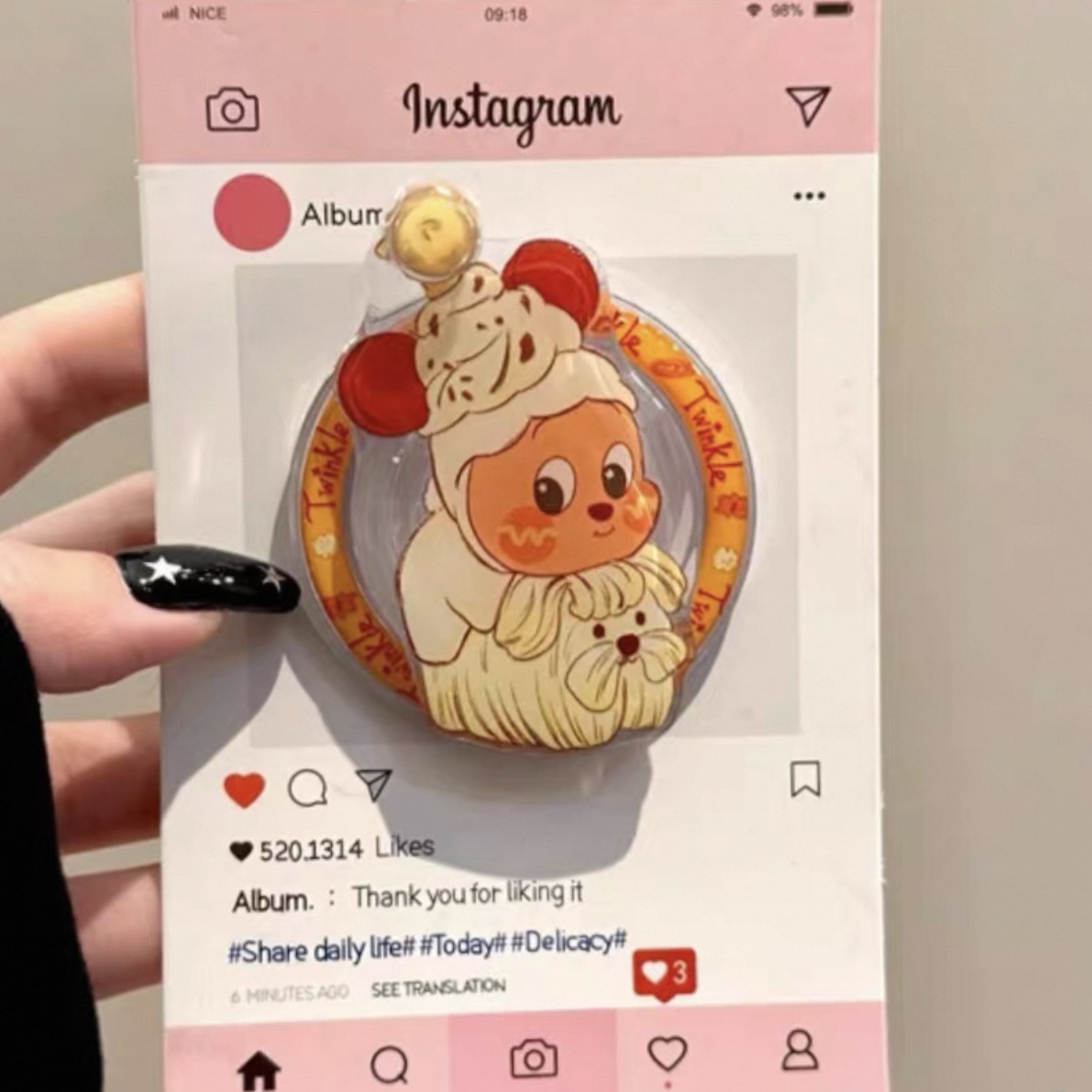 可旋转星星小狗星星人磁吸支架适用MagSafe手机强力吸附桌面懒人