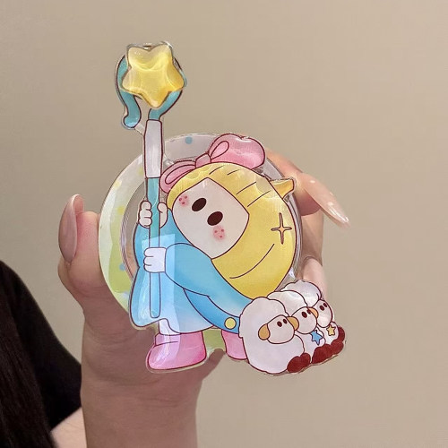 可爱黄星牧羊磁吸支架手机壳